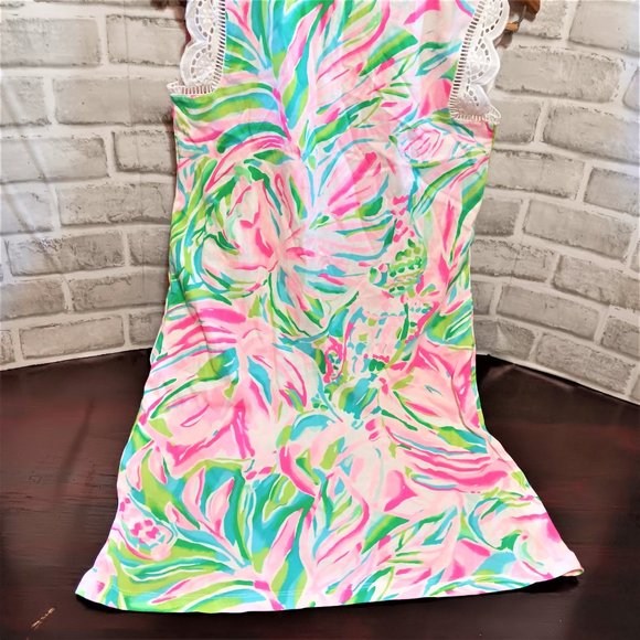 NWT Lilly Pulitzer Agee Dress Croc My World Lace Trim  Dress Size XS Summer cool - Picture 8 of 15